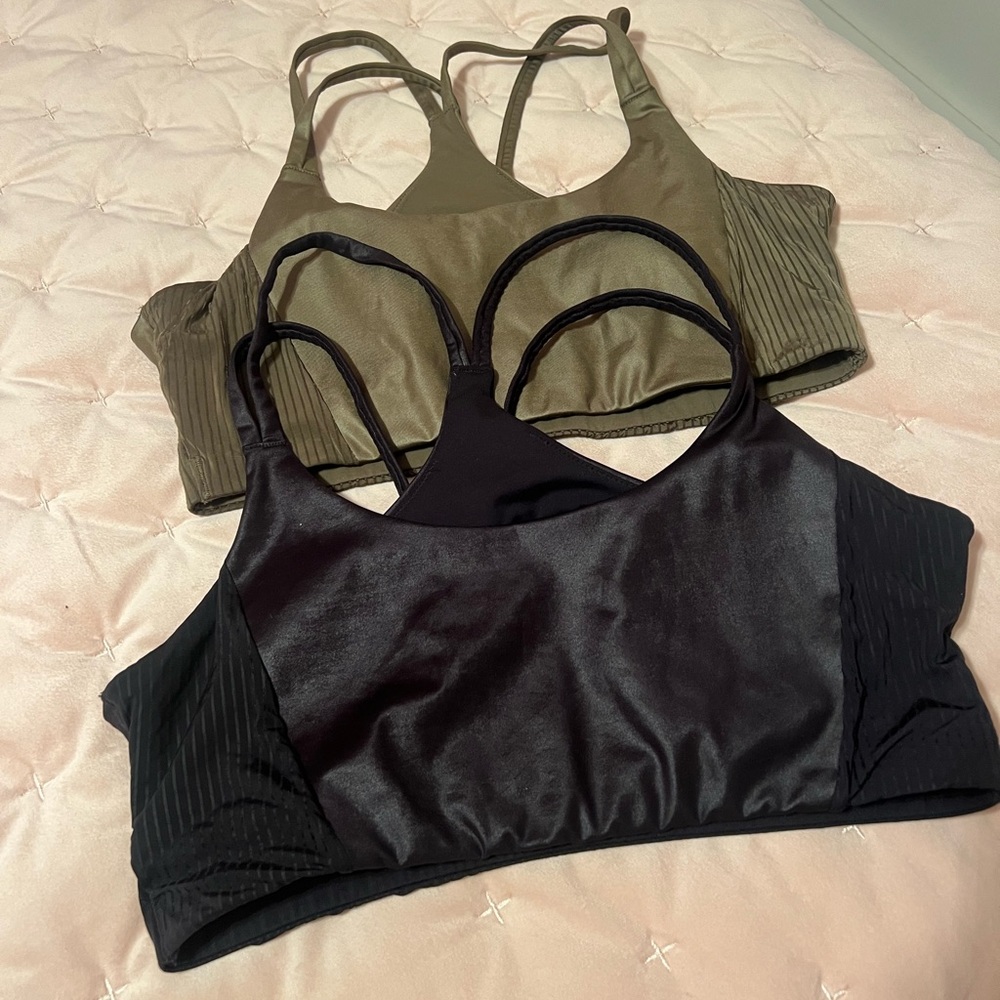 Women's Black and Olive Sports Bras